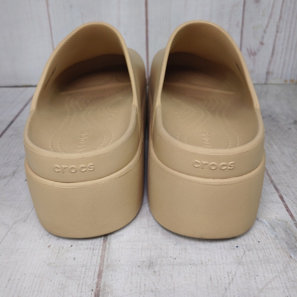 Crocs Dylan Platform Women Size W10 - Tan Brown Chunky Slip On Clogs 209669 - Picture 4 of 7
